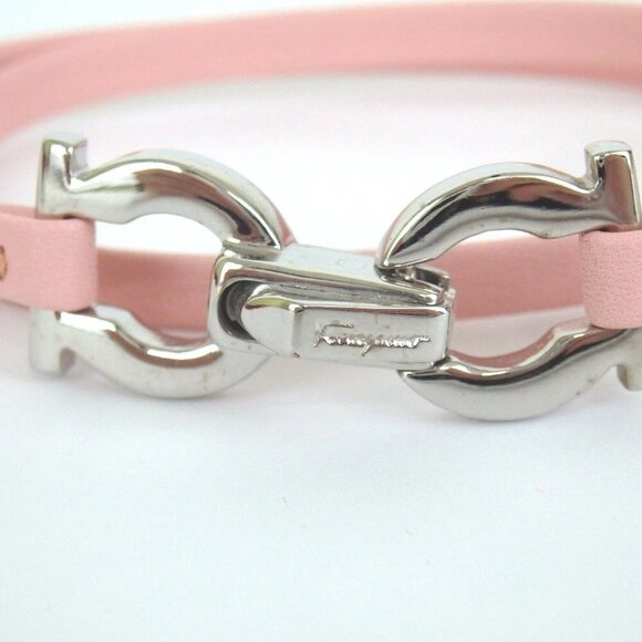 Authentic Salvatore Ferragamo Double Gancini bracelet leather[Used] - Picture 7 of 11